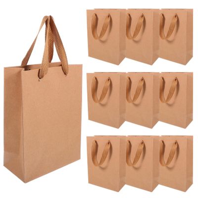 SOLUSTRE 10pcs Paper Bags Handles Sturdy Kraft Party Favor Bags for Birthdays and Weddings for Small Business Supplies