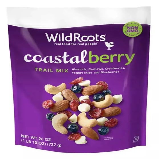 Wild Roots ~ 100% Natural Trail Mix Coastal Berry Blend ~ 26 oz ~ NON-GMO ~ Resealable Bag ~ Pack of 1