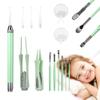15 Pack Ear Wax Removal Tool Kit with Light - LED Ear Cleaning Kit, Ear Wax Removal for Kids and Adults, Ear Cleaning Tool, Ear Picker Spoon & Ear Tweezers & Spiral Spring Ear Spoon Green view 1
