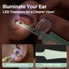 15 Pack Ear Wax Removal Tool Kit with Light - LED Ear Cleaning Kit, Ear Wax Removal for Kids and Adults, Ear Cleaning Tool, Ear Picker Spoon & Ear Tweezers & Spiral Spring Ear Spoon Green view 4