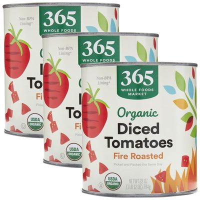 365 by Whole Foods Market, Tomatoes Diced Fire Roasted Organic, 28 Ounce (Pack of 3)