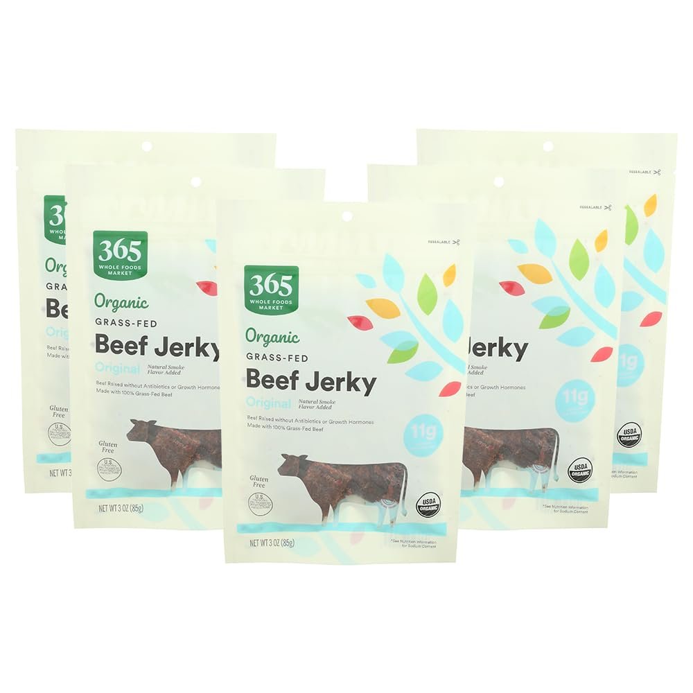 365 by Whole Foods Market, Organic Teriyaki Beef Jerky, 3 Ounce (Pack of 5)