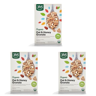 365 by Whole Foods Market, Organic Granola Oat And Honey, 17 Ounce (Pack of 3)