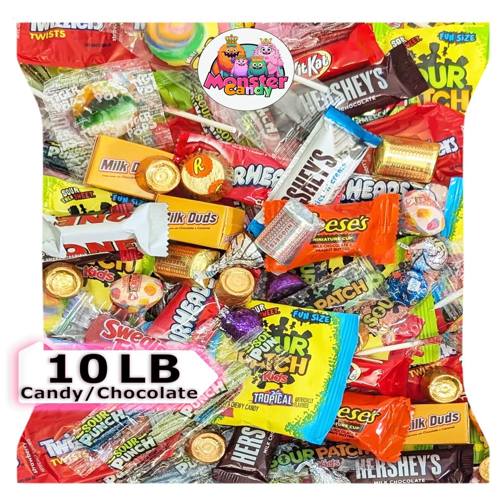 Chocolate and Candy Party Favor Mix - 10 lb Pinata Stuffers - Goodie Bag Stuffers for Kids Party Favors - Chocolate Candy Variety Pack Bulk - Bulk Individually Wrapped Candies