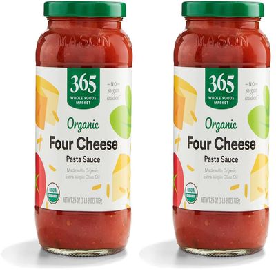 365 by Whole Foods Market, Organic 4 Cheese Pasta Sauce, 25 Ounce (Pack of 2)