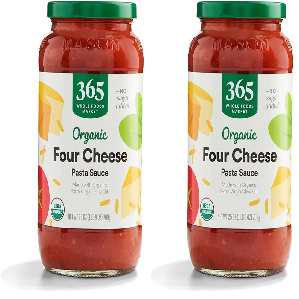 365 by Whole Foods Market, Organic 4 Cheese Pasta Sauce, 25 Ounce (Pack of 2)