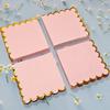 100 pack Pink Cocktail Napkins with Gold Foil Accents Scalloped Edges 5 x 5 inch Beverage Disposable Napkin Party Decoration Wedding Bridal and Baby Shower Dinner Lunch Supplies view 3