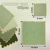 100 pack Green Cocktail Napkins with Gold Foil Accents Scalloped Edges 5 x 5 inch Beverage Disposable Napkin Party Decoration Wedding Bridal and Baby Shower Dinner Lunch Supplies view 2