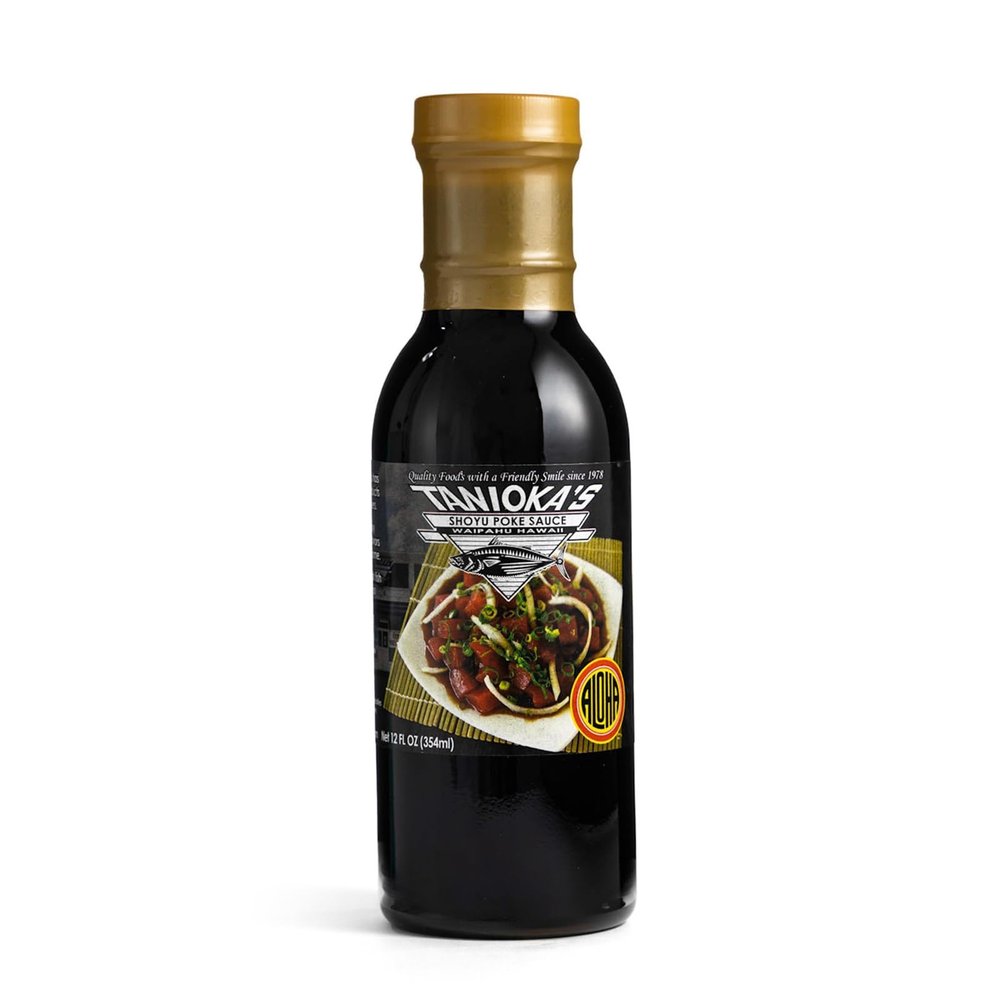 Aloha Shoyu - Tanioka Poke Sauce - Smooth and Light Profile - Made in Hawaii - 12 oz. Bottle