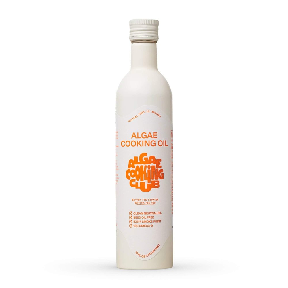 Algae Cooking Club Chef-Grade 100% Algae Cooking Oil - Avocado Oil Alternative - 535F High Smoke Point - Omega-9 Rich, Neutral Buttery Flavor - Seed Oil-Free - For Searing, Baking, Frying (16 fl oz)