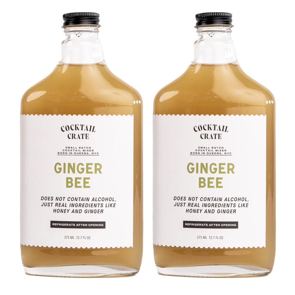 Cocktail Crate Ginger Bee | Makes 34 Cocktails | Award-Winning Mixers | Premium Syrup Handcrafted with Aromatic Bitters & Demerara Sugar | 12.7oz, 2 pack