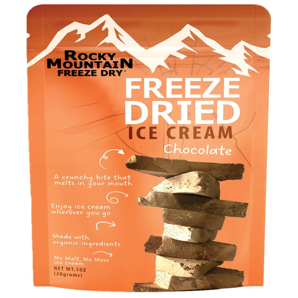 Freeze Dried Ice Cream  Chocolate Ice Cream That Doesnt Melt  Rich Creamy Crunchy Treat  Rocky Mountain Freeze Dry (1 OZ, Chocolate)