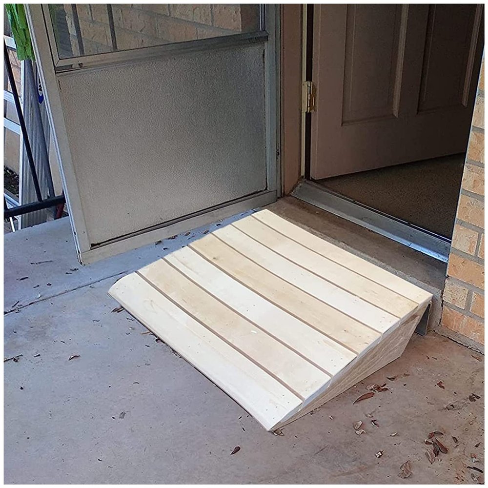 Katzowen Wheelchair Ramp Portable Entry Threshold Transitions Ramp Wood 5/6/7/8 Inch Rise, Kerb Ramps for Car Motorbike Power Wheelchair Scooter Vehicles, Step Slope(Size:100x50x20cm/39.4x19.7x8in)