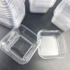 100 Pack Disposable Clear Plastic Cups Ice-cream Cups with Lids and Sporks, 8 oz Square PET Sundae Dessert Cups for Iced Coffee Cold Drinks Frozen Yogut Fruits Jello Snacks Bubble Boba Juice Milkshake view 4
