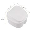 Kqcibz White Denture Case, Denture Cup with Strainer, Denture Bath Box False Teeth Storage Box with Basket Net Container Holder for Travel view 3