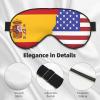 American Spain Flag Unisex Elastic Adjustable Buckle Design Blackout Sleep Eye Mask for Home Travel Yoga Office Nap view 4