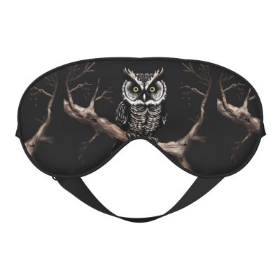 MYGANN Late Night Owl Unisex Elastic Adjustable Buckle Design Blackout Sleep Eye Mask for Home Travel Yoga Office Nap