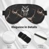 MYGANN Late Night Owl Unisex Elastic Adjustable Buckle Design Blackout Sleep Eye Mask for Home Travel Yoga Office Nap view 4