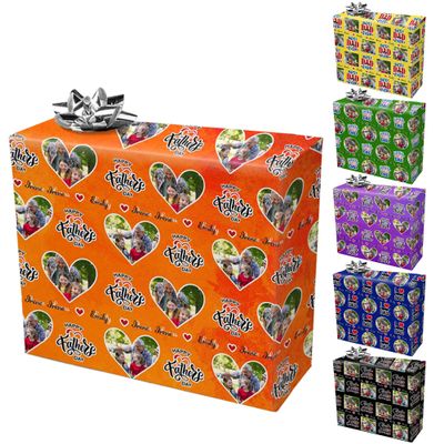 casecoco Custom Photo Wrapping Paper Personalized Best Dad Gift Tissue Paper with Face Name, Customized Gift Wrap Paper Father's Day Birthday Gift for Daddy Grandpa Husband