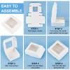 BENECREAT 24 Pack White Kraft Paper Boxes with Clear Window, 2.9x2.9x1.2inch Present Packaging Box for Anniversaries, Birthdays, Weddings, Graduation view 4