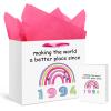 1994 Gift Bag for Women Men Large Boho Rainbow 1994 Wrap Gift Bag with 31st Birthday Tissue Paper Card Wrapping Decorations Rainbow Party Favor for 31 Years Old Birthday Anniversary Party Supplies view 1