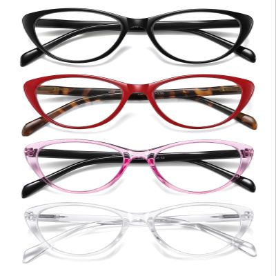 SOCTICK 4 Pack Fashion Cat Eye Reading Glasses for Women, Computer Blue Light Blocking Readers Anti Glare Eyeglasses +2.25