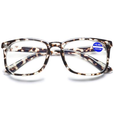 ABETOS Blue Light Blocking Reading Glasses Spring Hinges Clear Eyeglasses Fashion Nerd Computer Readers Women Men, Tortoiseshell 1.5