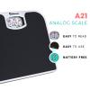 Adamson A21 Analog Scales for Body Weight - Up to 300 LB - New - Anti-Skid Rubber Surface + Large Numbers - Analog Bathroom Scale - Affordable - Durable with 20-Year Assurance - Black view 2