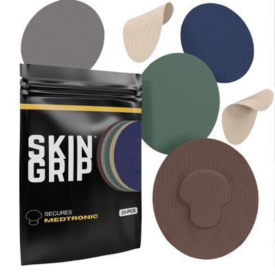 Skin Grip CGM Sensor Patches Compatible with Medtronic Guardian (20-Pack), Waterproof & Sweatproof for 10-14 Days, Pre-Cut Adhesive Tape, Continuous Glucose Monitor Patch, Basics Pack