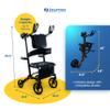 Journey UPWalker Premium Lite  The Original Upright Walker  Premium, Lightweight Adjustable Upright Rollator Walker with Narrow Build, Motion Sensor Lights, & Seat for Seniors view 3