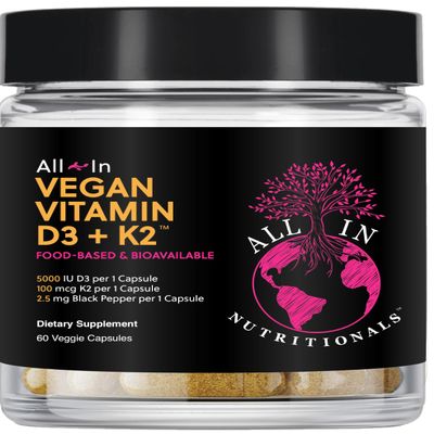 All In Nutritionals Vegan Vitamin D3 + Vitamin K2
