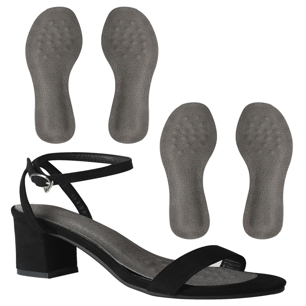 2 Pairs High Heel Inserts, Adhesive Pigskin Sandal Inserts Anti-Slip, 3/4 Cushioning Insoles for Flats Open Toe Shoes, Invisible Insoles for Dress Shoes Pain Relief, Gray L 8.5-11