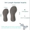 2 Pairs High Heel Inserts, Adhesive Pigskin Sandal Inserts Anti-Slip, 3/4 Cushioning Insoles for Flats Open Toe Shoes, Invisible Insoles for Dress Shoes Pain Relief, Gray L 8.5-11 view 3
