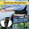 Anzona Navy Blue Coral Coastal Wheelchair Side Bag Walker Bag, Ocean Nautical Seaside Beach Wheelchair Accessories Armrest Pouch, Organizer Storage Bag for Walkers, Rollators, Scooters, 7.3''x13'' view 2
