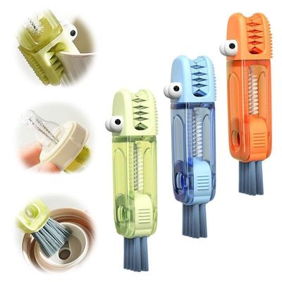 3 in 1 Cup Lid Cleaning Brush, Multifunctional Crevice Portable Cup Lid Cleaning Brush for Bottle Gap Tight Spaces Cup (B-3PCS)