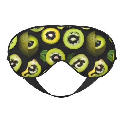 Green Kiwi Unisex Elastic Adjustable Buckle Design Blackout Sleep Eye Mask for Home Travel Yoga Office Nap
