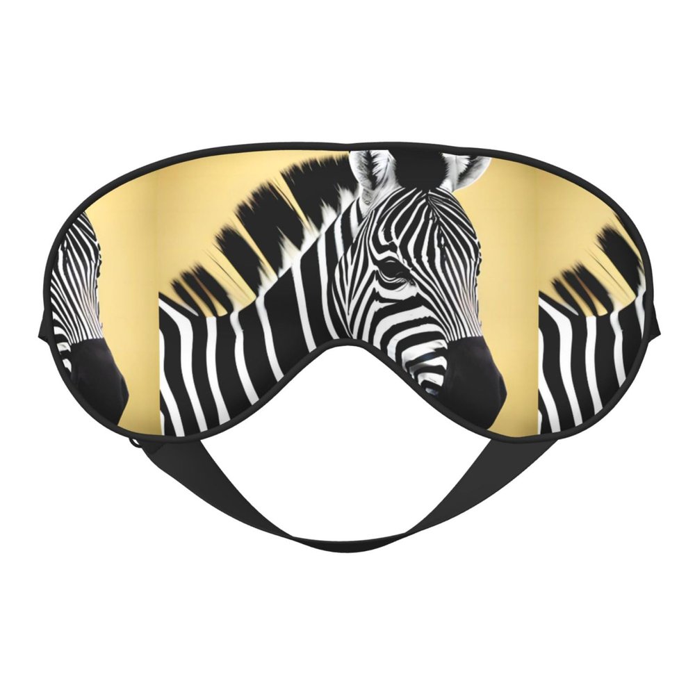 Black and White Zebra Unisex Elastic Adjustable Buckle Design Blackout Sleep Eye Mask for Home Travel Yoga Office Nap