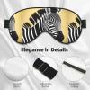 Black and White Zebra Unisex Elastic Adjustable Buckle Design Blackout Sleep Eye Mask for Home Travel Yoga Office Nap view 4