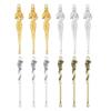 Ximimark 12 pcs Vintage Brass Dragon Ear Spoon - Intricately Carved Ear Cleaning Tool with Safe Wax Remover, Fashionable Keychain Pendant view 1