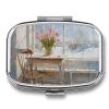 Pill Box Vase on The Table Pill Case 3 Compartment Travel Pill Organizer Small Pill Container for Pocket Purse Daily Vitamin Case Medicine Box to Hold Vitamins Fish Oil view 1