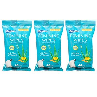 120ct Feminine Hygiene Wipes 3pk Cloths Cleansing Moist Towelette Vitamin E Aloe Hypoallergenic Ladies Feminine Wipes Refreshing Moist Cloth Wet Moisturizing Fresh Clean Cleansing Cloths Towelettes