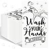 100 Pcs Disposable Hand Towels for Bathroom Paper Towels for Guests 3 Ply Wash Your Hands Bathroom Etiquette Guest Napkins for Powder Room Wedding Birthday Holiday Anniversary, Black White view 1