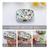 Pill Box Bright Pastel Colors Pill Case 3 Compartment Travel Pill Organizer Small Pill Container for Pocket Purse Daily Vitamin Case Medicine Box to Hold Vitamins Fish Oil view 4