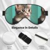 A Curious Cat Unisex Elastic Adjustable Buckle Design Blackout Sleep Eye Mask for Home Travel Yoga Office Nap view 4