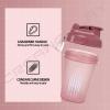 CREAWELLAY 2 Pack Shaker Bottles for Protein Mixes, 17 oz Small Protein Shaker Bottle with Handle, Gym Shaker Cups with Blending Ball for Pre Workout, BPA-Free & Dishwasher Safe (Black, Pink) view 3