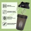 CREAWELLAY 3 Pack Shaker Bottles for Protein Mixes, 17 oz Small Protein Shaker Bottle with Handle, Gym Shaker Cups with Blending Ball for Pre Workout, BPA-Free & Dishwasher Safe (Black, Pink, Blue) view 3