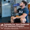 BBBUILDJIA 2 PACK Shaker Bottle Holds upto 24oz, Shaking Ball Whisk, Portable Pre Workout Protein Drink Cup, Mixes Cocktails Smoothies Shakes, Dishwasher Safe & BPA Free, Blue/Pink view 2