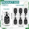 100PCS Disposable Hand Towels for Bathroom Paper Towels for Guests 3 Ply Just Wash Your Hands Please Bathroom Napkins for Powder Room Wedding Birthday Anniversary Baby Shower, Black view 2