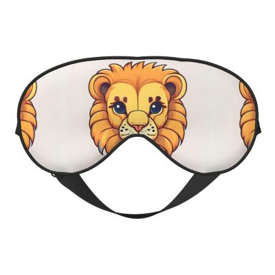 Cartoon Cute Little Lion Unisex Elastic Adjustable Buckle Design Blackout Sleep Eye Mask for Home Travel Yoga Office Nap