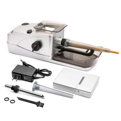 CHEEMAR Electric Cone Rolling Machine,Portable Home Pre Rolled Machine,Cones Filler Machine Fits King Size,Electric Cone Loader+Pre-Roll Holder Case